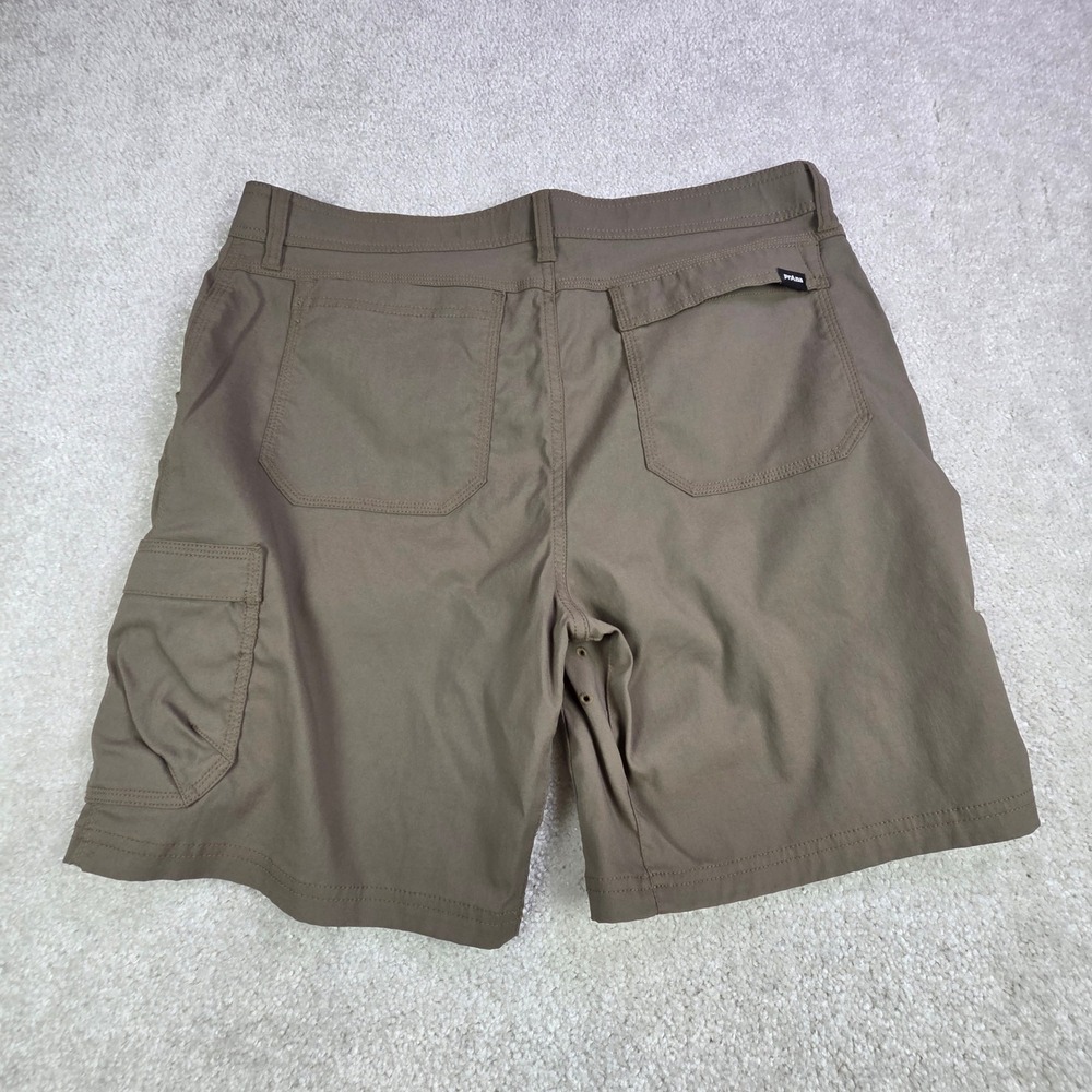 prAna Zion Shorts Men 36 Green Cargo Hiking Belted Gorpcore Stretch Spring Break